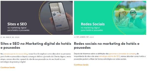 Exemplo de dois blogs da Aldeia