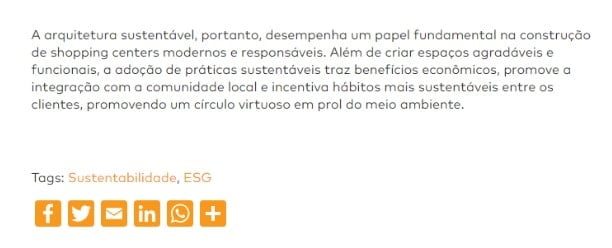 Tags em um blog da Aliansce Sonae