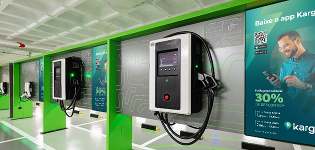 Campanha desenvolvida pela Aldeia Comunicação para a empresa de eletropostos Karg em um dos shoppings ALLOS