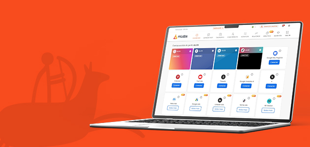 Interface da plataforma mLabs mostrando calendário editorial e agendamento de posts para gestão de redes sociais.